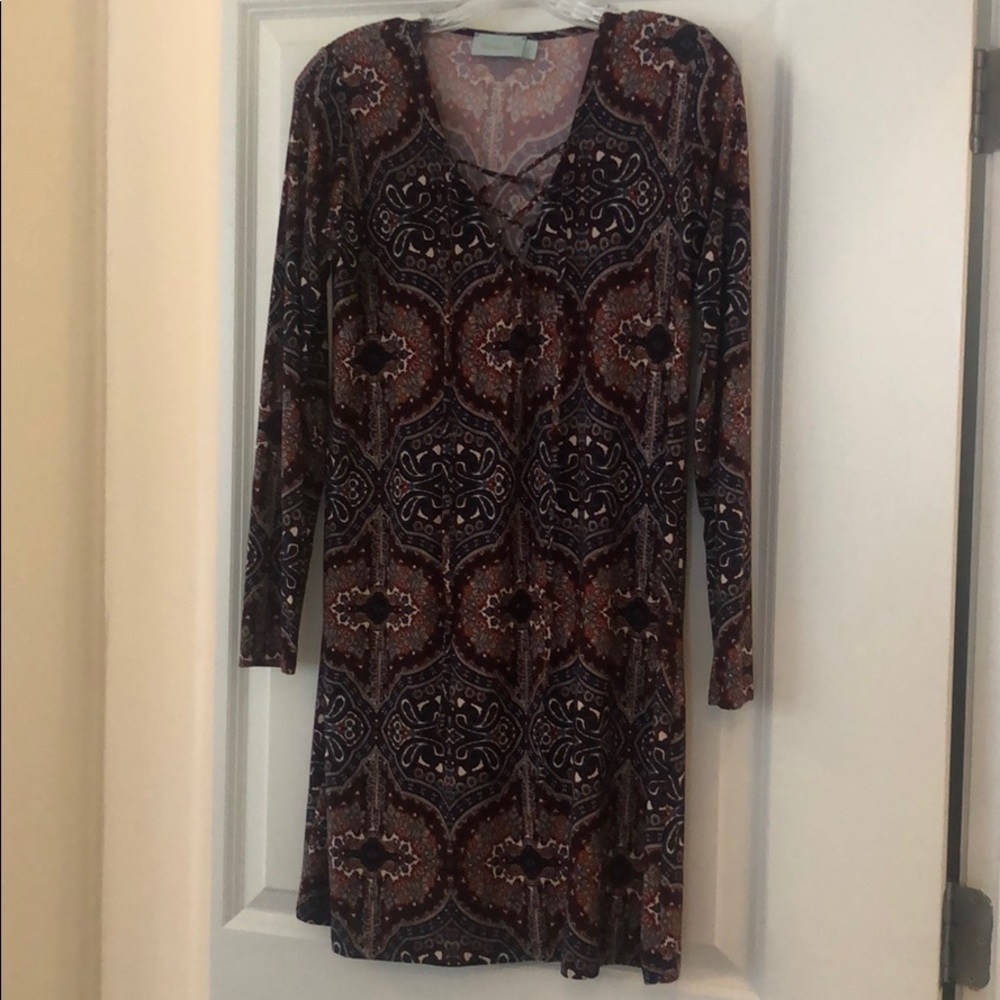 Long sleeve boho dress